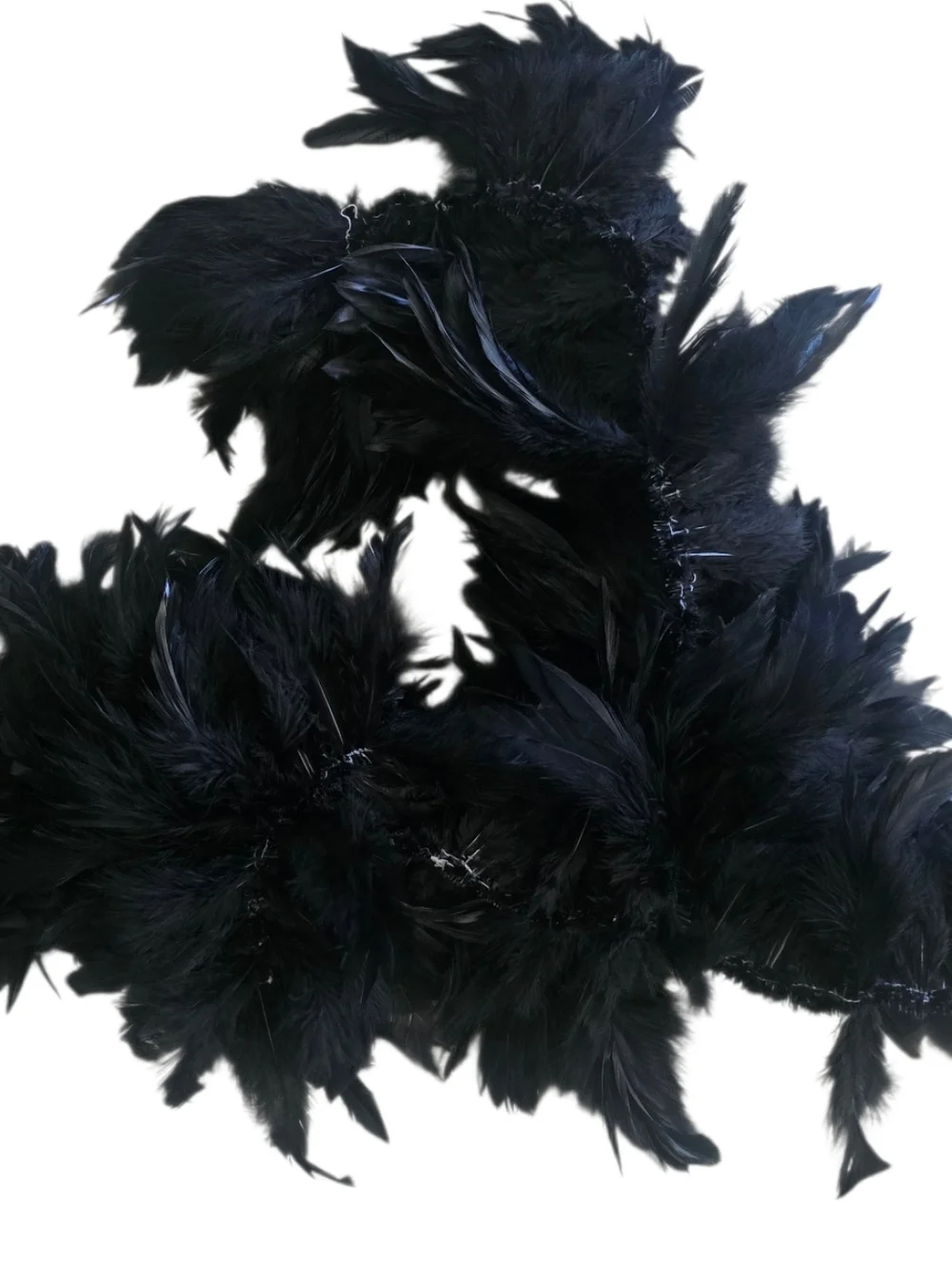 Black Feather Boa – 60” Glam Statement / Old Hollywood / Burlesque Vibe - Picture 3 of 5